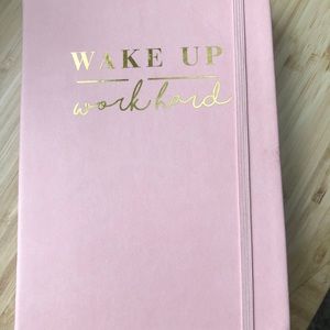 NWOT Pink dotted journal - Wake Up, Work Hard
